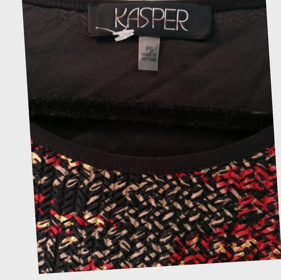 Kasper Women's Sleeveless Top/ Shirt Black/ Red/ Gold Color PS Size - Picture 2 of 10